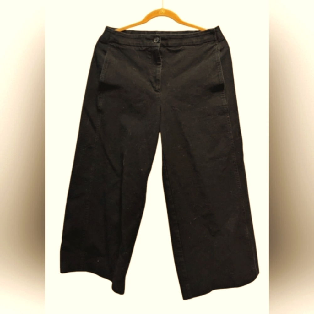 Pants. Ann Taylor. Cropped. Wide leg. Black. Like New. Wear Casual Or Dressy.